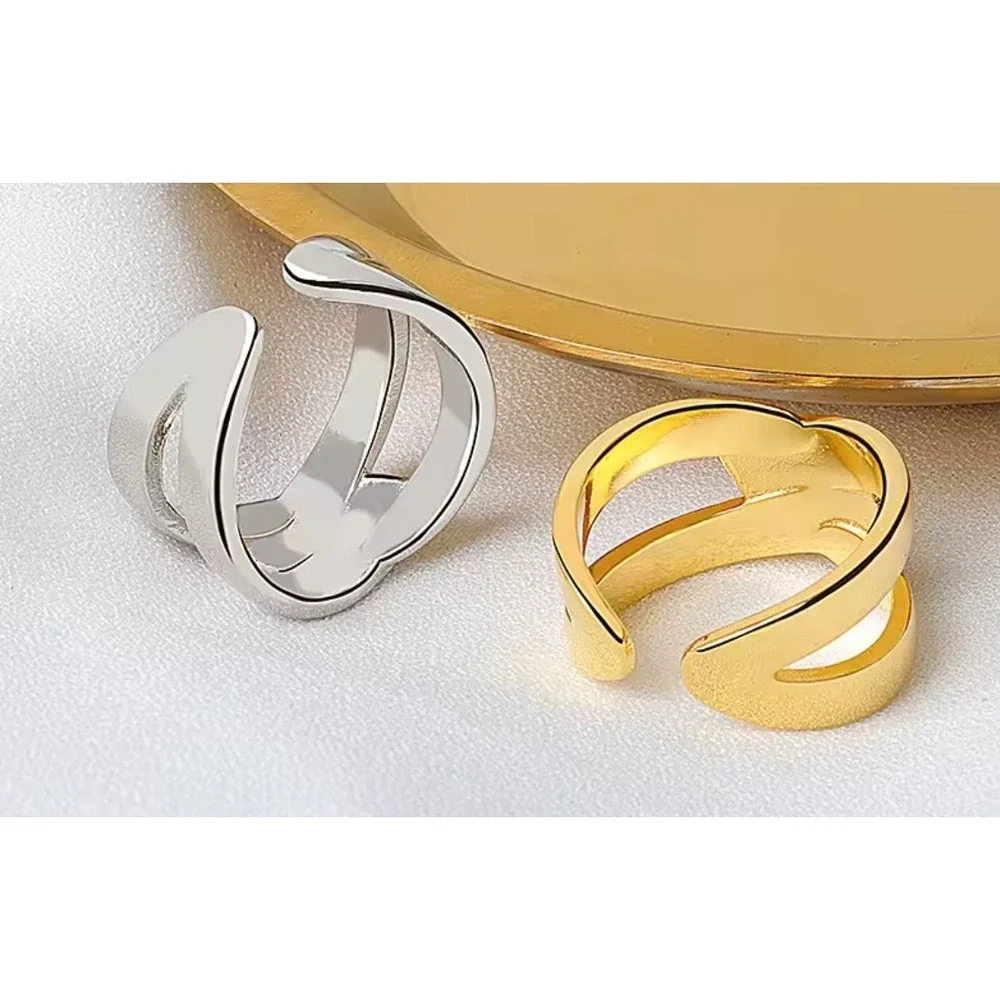 NEW 925 Sterling Silver‎ Criss Cross Adjustable Ring